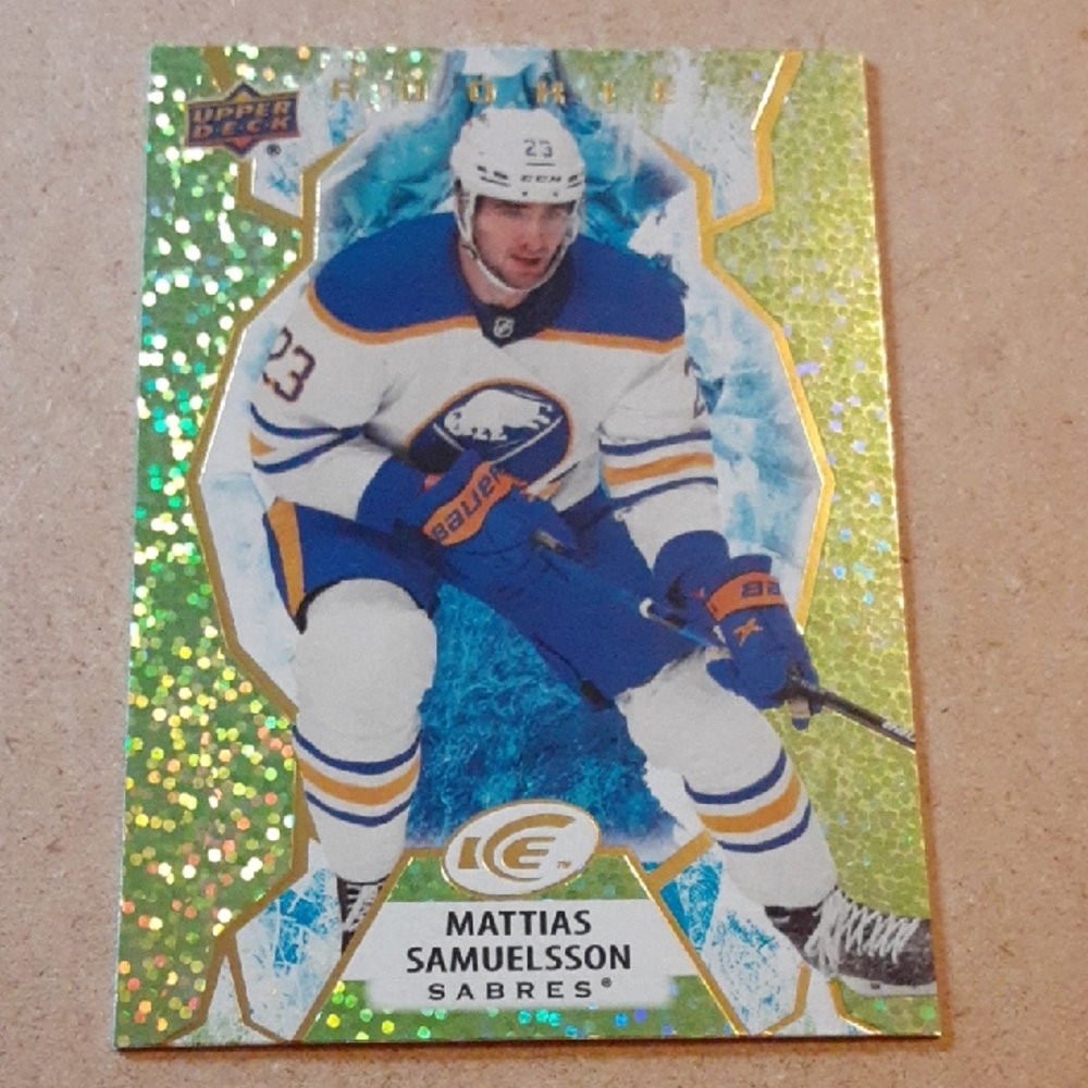 Sabres Parallel Hockey Trading Card - Blue and Green